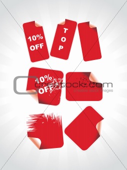 red labels for special discount sale