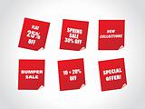 red labels for spring discount sale