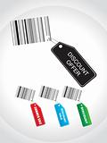 tags for summer discount sale with barcodes