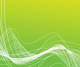 bright curved lines on green background