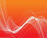 bright curved lines on orange background