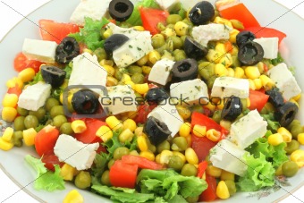 close-up of greek salad
