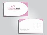 corporate business tag in white and pink
