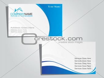 corporate identity business card in white and blue
