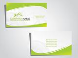 corporate identity business card in white and green