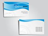 corporate identity business card with blue waves