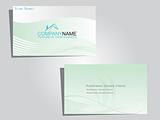 corporate identity business card with green waves