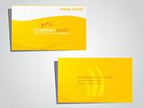 corporate identity business card with yellow waves