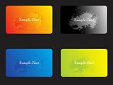 set of four business cards with grunge