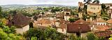 Puy-L'Evegue town, France, view on Valley of  Lot River