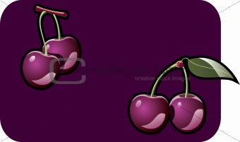 Vector color illustration of a cherries.