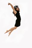 profile of jumping woman
