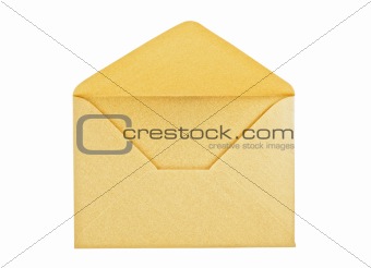Golden envelope isolated.