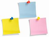 Three notes isolated, clipping path.