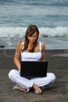 Woman on the Black Beach 