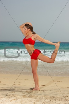 Fitness on beach 