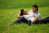 Couple on a grass