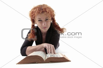 Sad girl with book