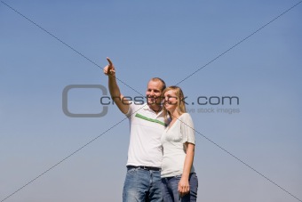 Couple Pointing