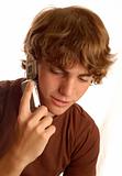 teenage boy on cell phone