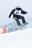 Snowboarder in race