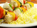 Chicken Kebab and Saffron Rice