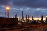 Oil refinery in twilight