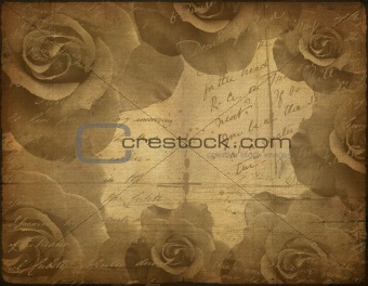 old paper texture, roses
