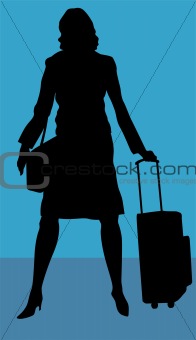 lady with trolley bag