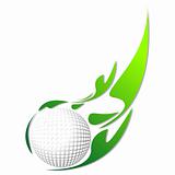 Golf ball with green effect