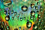 multicolored waterdrops