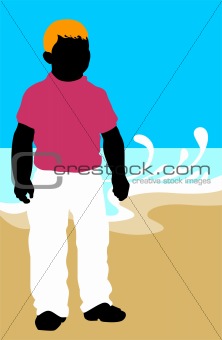 standing in a beach