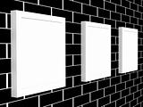 3d picture gallery on a brick wall