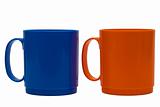 blue and orange mug