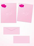 pink letter for romantic notes with envelope set 1