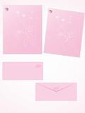 pink letter for romantic notes with envelope set 10