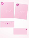 pink letter for romantic notes with envelope set 11