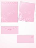 pink letter for romantic notes with envelope set 2