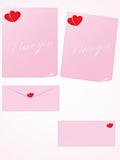 pink letter for romantic notes with envelope set 4