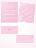 pink letter for romantic notes with envelope set 8