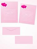 pink letter for romantic notes with envelope set 9