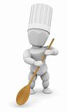 Chef with wooden spoon