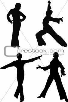 silhouettes dancing man