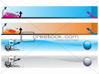 stylish banner with arrows and haltone elements, illustration