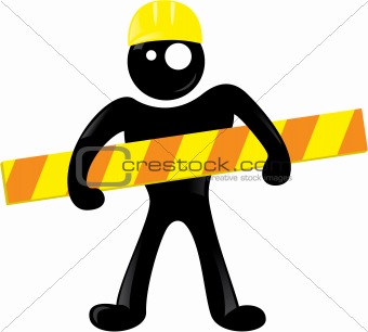 Under construction black man icon