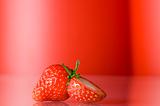 strawberry on red