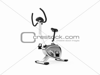 vertical exercise bicycle over white