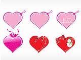 beautiful heart design vector tags