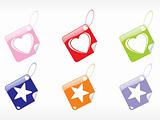 beautiful tags in heart and star shape