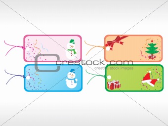 beautiful vector christmas tags set 4